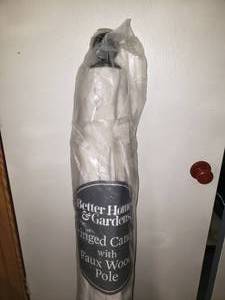 lot 109 image: Better Homes & Gardens White Fringed Patio Umbrella