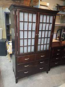 lot 8 image: Mission Style Bedroom Armoire