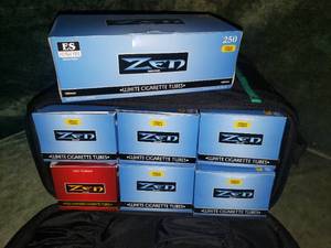 lot 86 image: Original SV Locker Bag w7 Boxes of Zen White Cigarette Tubes