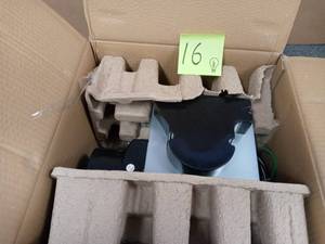 lot 16 image: Decorative White 80 CFM Ceiling Mount Bluetooth Stereo Speaker Bathroom Exhaust Fan with LED Light open box never used