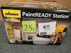 lot 25 image: Wagner HVLP Paint Ready Sprayer Station open box never used