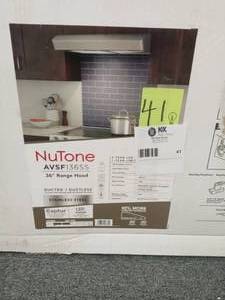 lot 41 image: Broan-NuTone Mantra 36 in. Convertible Under Cabinet Range Hood with Light in Stainless Steel never used