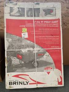 lot 55 image: 17 cu. ft. 850 lb. Tow-Behind Poly Utility Cart. by Brinly-Hardy never used