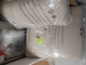 lot 61 image: Modway Shore Patio Aluminum Outdoor Lounge Chair in Silver with Beige Cushions open box never used