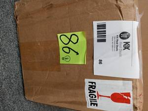lot 86 image: 10.5 in. Honey Lugano Ceramic Urn by Trendspot open box never used