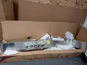 lot 93 image: 63 in. 2 Massage Spray Shower Panel System in Stainless Steel with Rainfall Shower Head and Shower Wand by AKDY open box never used