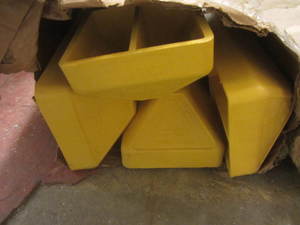 lot 25 image: Parking blocks, four new 6ft yellow...