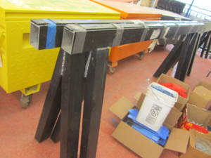 lot 32 image: Aluminum sawhorse. 96Lx38H...