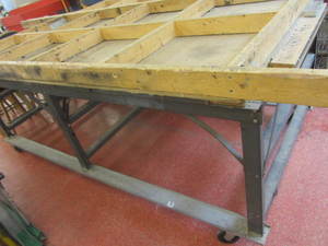 lot 34 image: Fabricating table on roller, 99x48...