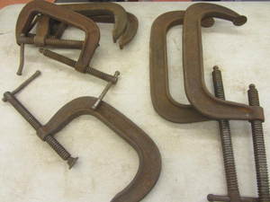 lot 97 image: C-clamps two 8, three 5, one 6...