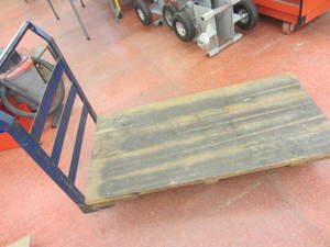 lot 118 image: Flatbed dock cart, 48x24, handle ...