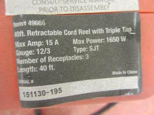 lot 76 image: Retractable cord reel with triple t...