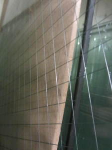 lot 159 image: Wired glass, 14, four pieces, var...