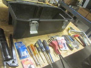 lot 309 image: Toolbox & tools with grease gun, St...