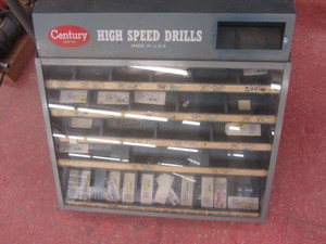 lot 366 image: Drill bit store display with bits, ...