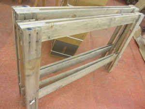 lot 386 image: Portable wooden sawhorses...