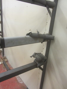 lot 390 image: Wall shelves, two 10ft upright with...