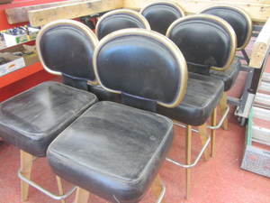 lot 179 image: Stool, set of six, seats are 25H, ...