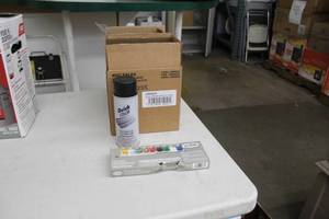 Lot of (3 Cases) Quick Color Spray Black Enamel Paint (2 cases - total 12 cans), Testors Enamel Paint 9-Color (1 case)