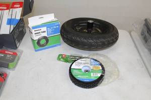 Lot of (2) Arnold Inner Tube, Arnold 7 Steel Wheel, Wheelbarrow Rubber Replacement Wheels with Bolts