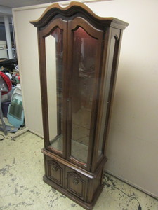 lot 327 image: CURIO CABINET, WITH LIGHTED INTERIOR