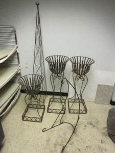lot 356 image: DECORATIVE PLANT HOLDERS, VINE TRELLIS