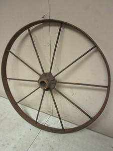 lot 359 image: VINTAGE WAGON WHEEL, CAST IRON