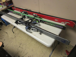 lot 365 image: DOWNHILL SKIS, WOLF SKI COMPANY, ROSIGNOL, NORDICA-BRAND, WITH BINDINGS
