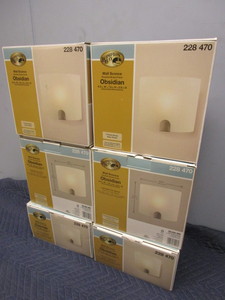 lot 380 image: HAMPTON BAY OBSIDIAN WALL SCONCES - NEW