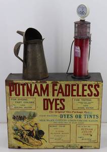 Vintage Oil Can, Clock & Metal Display Box