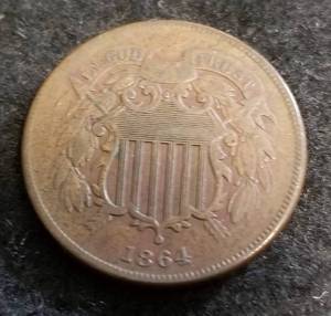 1864 US TWO CENT PIECE