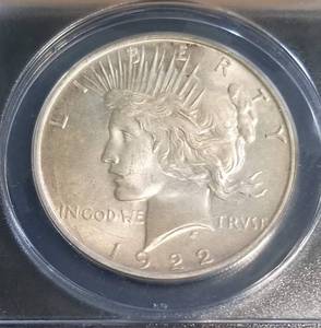 1922-D PEACE SILVER DOLLAR MS62 ANACS
