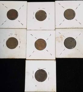 7 WHEAT CENTS INCLUDING 1922-D 1909 & 1925-S