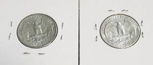 GROUP OF 2 HIGH GRADE BU WASHINGTON QUARTERS 1955-D 1958