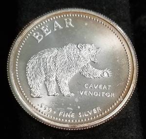 1 TROY OZ. .999 FINE SILVER BULLS AND BEARS