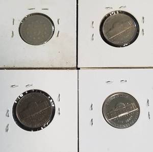 4 NICKELS 1870 SHIELD 1953 BU 1959 BU 1962 PROOF JEFFERSON NICKELS