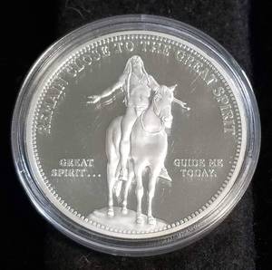 NATIVE AMERICAN JOURNEY INDIAN SILVER ROUND 28g 90% (similar to morgan dollar silver content)