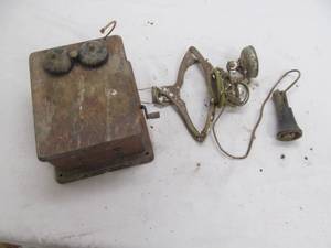 Antique telephone , parts