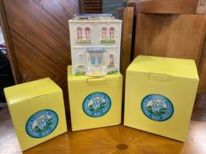 Lot of 3 Avon Townhouses Canisters