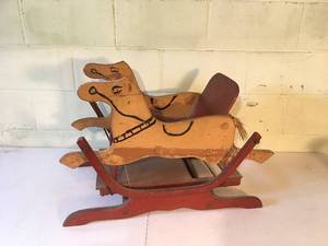 lot 203 image: Old Rocking Gliding Sleigh Horse Chair