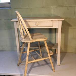 lot 213 image: Old Desk with Chair