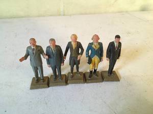 lot 227 image: Group of Five Toy Presidential Figurines
