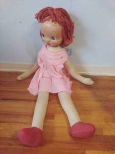 lot 71 image: Vintage Cloth Rag Doll