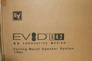 lot 24 image: New in Box Pair of ElectroVoice EV C4.2 2-Way Coaxial Ceiling Speakers  Loudspeakers