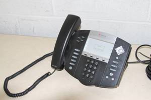 lot 48 image: Polycom SoundPoint IP 550 4 Line VoIP Telephone  Conference  Speaker Phone