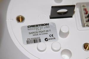 lot 36 image: Lot of 3 Crestron Saros 4 2-Way White Pro Audio Pendant Speakers