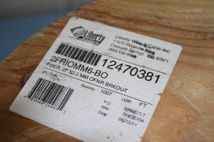 lot 67 image: Lot of 2 Partial Spools  Reels of Professional Voice & Data Fiber Optic Cable