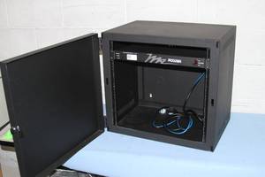 lot 89 image: Middle Atlantic SBX Series 19 Wall Mount Rack Cabinet with Front Door & Power Unit