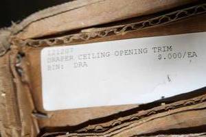 lot 123 image: New in Box Draper Ceiling Open Trim Kit for Ceiling Recessed Video Projection Screens