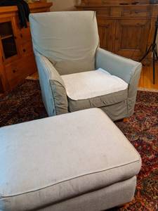 lot 47 image: Easy Chair with Ottoman